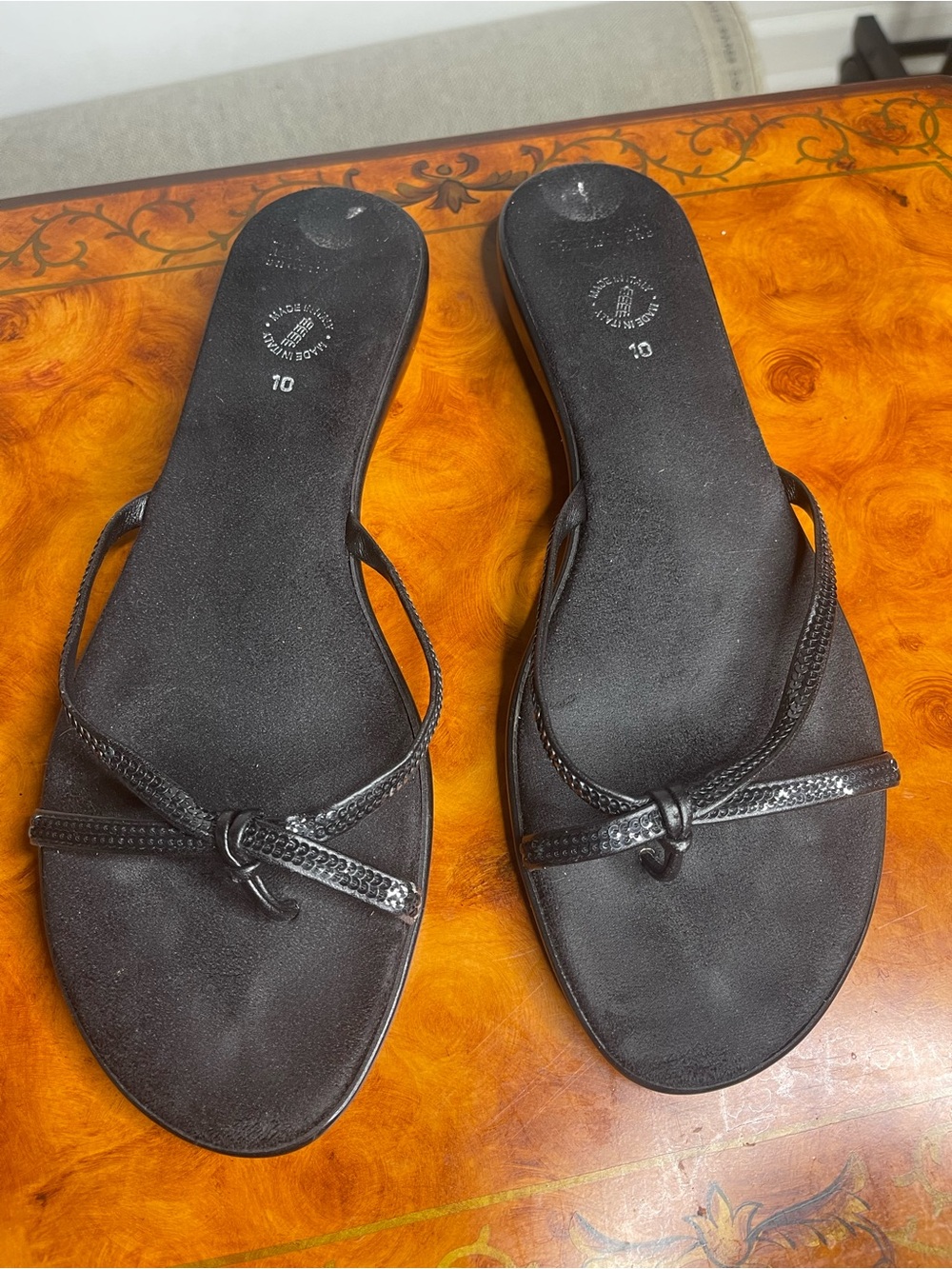 Italian Shoemakers Black Knot Strap Sandals